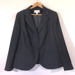 Annex Black Two Button Notch Collar Womens Tuxedo Blazer Jacket Size 14W